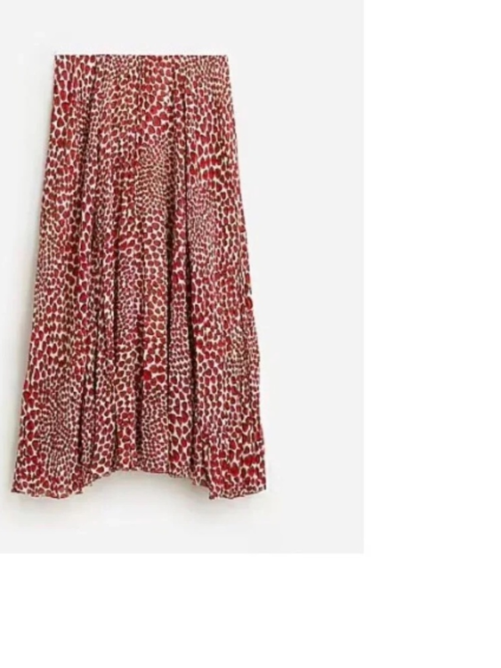 J.Crew Gwyneth pleated skirt in strawberry swirl chiffon Size XL